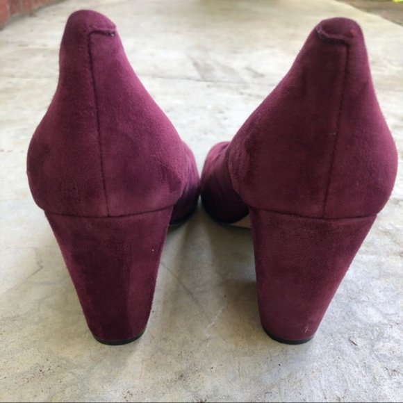 Vince Camuto Berit Maroon Suede Peep Toe Heels - Picture 7 of 10